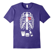 Halloween Skeleton Pizza Burger Beer Skeleton Rib Cage Shirt