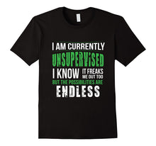 Currently Unsupervised Shirt Funny Sarcastic Humor Adult Tee
