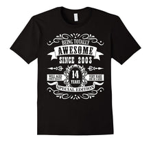 14th Birthday Gift T-Shirt Awesome Since 2003 Tee 14 Yrs Old