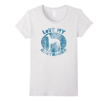 Retro Love My Greyhound Distressed Dog T-Shirt