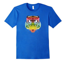 Colorful Rainbow Tiger Cat Graphic Design Animal T-Shirt