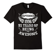 21st Birthday Gift September 1996 21 Years Old Vintage Tee