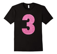 Kids 3rd Birthday Bling Gift T-Shirt for 3 Year Old Girls