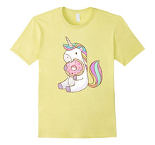 Cute Hungry Unicorn Munching on Yummy Donut T-Shirt