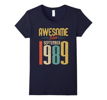 Awesome Since September 1989 T-Shirt Funny 28th Birthday Tee