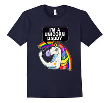 Mens Unicorn Dad T-Shirt With Rainbow - Funny Gift for Daddy