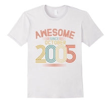 Awesome Since October 2005 Funny T-Shirt 12th Birthday Tee