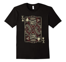 Skull Motorcycle Shirt Biker King of Spades Card Game Poker
