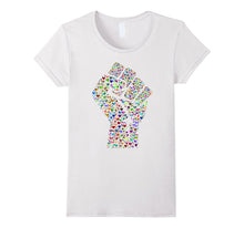 Resist Fist LGBTQ Pride March Rainbow Hearts T-Shirt