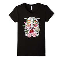 Flower Skull T-Shirt Sugar With Roses for Women Girls Mens