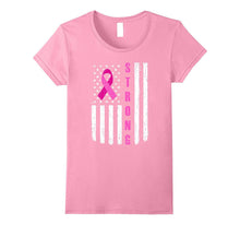 Breast Cancer Awareness T-Shirt American Flag Distressed Tee