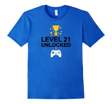 21th Birthday Level 21 Unlocked Funny T-Shirt Gift Vintage