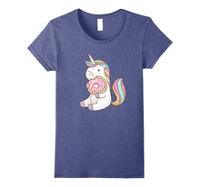 Cute Hungry Unicorn Munching on Yummy Donut T-Shirt