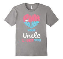 Mens Pink or Blue Uncle Loves You Baby Gender Reveal T-Shirt