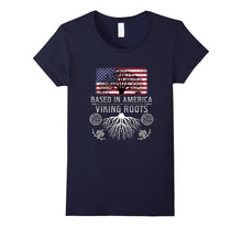 BASED IN AMERICA VIKING ROOTS T-Shirt USA Flag Gift