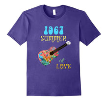 1967 Summer of Love Hippie Peacock Guitar T-Shirt