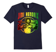 Jimi Hendrix Circle Guitar Portrait Color Gradient T-Shirt