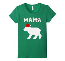 Mama Bear With Santa Hat Christmas Pajama Matching T-Shirt