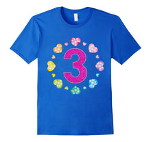 3rd Birthday T-Shirt for Girls Shiny Hearts Princess Three