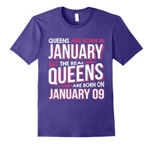 Real Queens Are Born on January 9 T-Shirt 9th Birthday
