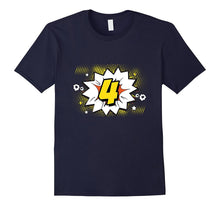 4th Birthday T-Shirt Boy Girl Comics 4 Party Fun Cartoon Tee