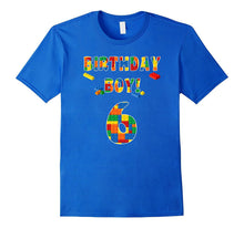 Building Block Birthday Boy Turning 6 T-Shirt