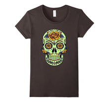 Glow Effect Mexican Floral Day of the Dead Skull T Shirt