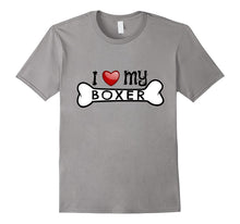 Boxer Dog T-Shirt I Love My Boxer Dog Bone Tee