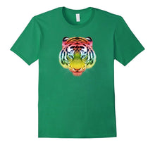 Colorful Rainbow Tiger Cat Graphic Design Animal T-Shirt