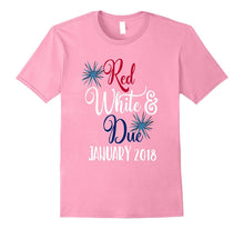 July 4th Pregnancy Shirt Red White & Due January 2018
