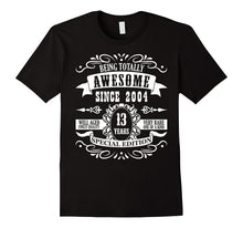 13th Birthday Gift T-Shirt Awesome Since 2004 Tee 13 Yr Olds