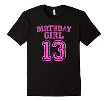 13th Birthday Sports Jersey T Shirt - 13 Year Old Girl Pink