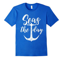 Seas the Day Anchor Nautical Boat Cruise Distressed T Shirt