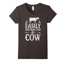 Easily Distracted by Cows T Shirt Funny Cow Farmer Gifts