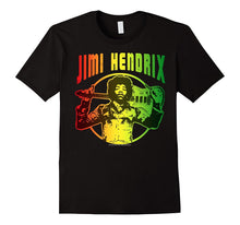Jimi Hendrix Circle Guitar Portrait Color Gradient T-Shirt