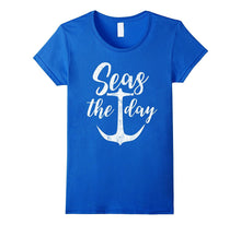 Seas the Day Anchor Nautical Boat Cruise Distressed T Shirt