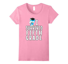 I Survived Fifth Grade T-Shirt Graduation Kids Owl Grad Shir