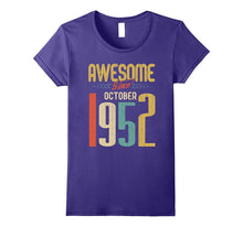 Awesome Since October 1952 T-Shirt Funny 65th Birthday Tee