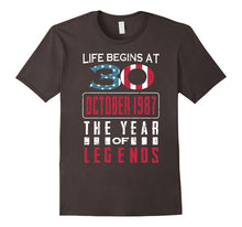 30th Birthday Born in October 1987 Year of Legends T-Shirt