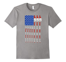 Patriotic Fishing T-Shirt American USA Flag Fishing Pole