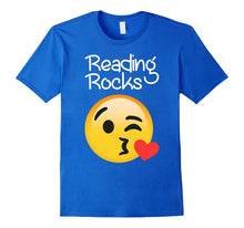 Reading Rocks Fun Teacher Reader Emoji Love T Shirt