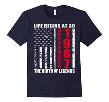 Mens September 1987 Life Begins 30 Legends 30th Birthday T-Shirts