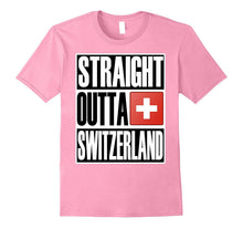Straight Outta Switzerland Funny Swiss Gift Flag T-Shirt