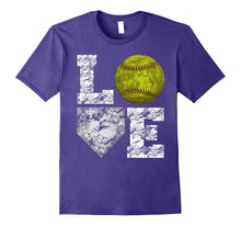 Softball Distressed Ball T-Shirt Cute Mom Love T-Shirt