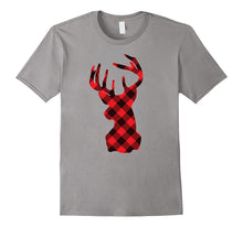 Christmas Reindeer T-Shirt - Christmas ELK Plaid Tshirt Gift