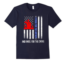 I Stand for the Anthem and Kneel for the Cross US Flag Shirt
