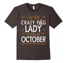 Crazy Pug Lady Born in October T-Shirt Libra Pride Tee