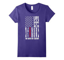 10th Tenth Birthday T-Shirt American Flag Born in July 2007