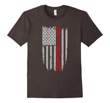 Distressed American Flag and Motorcycle, Biker Funny T-Shirt