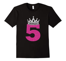 5 Years Old Birthday Girl Princess Crown Pink T-Shirt